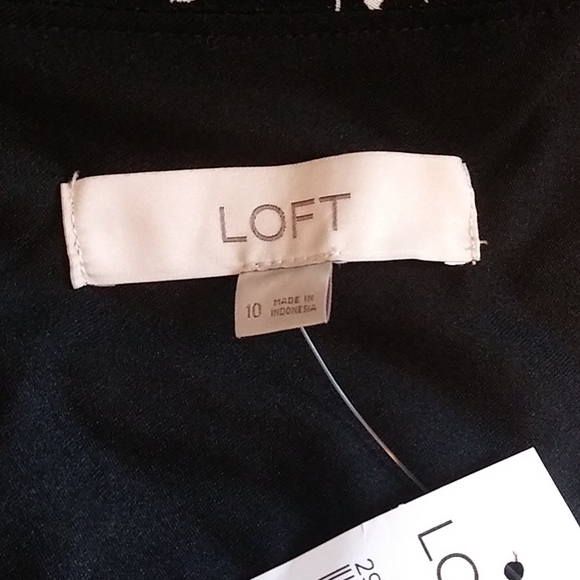 LOFT Rainforest Cutout Button Back Midi Dress, Floral Black and White. - Picture 14 of 15